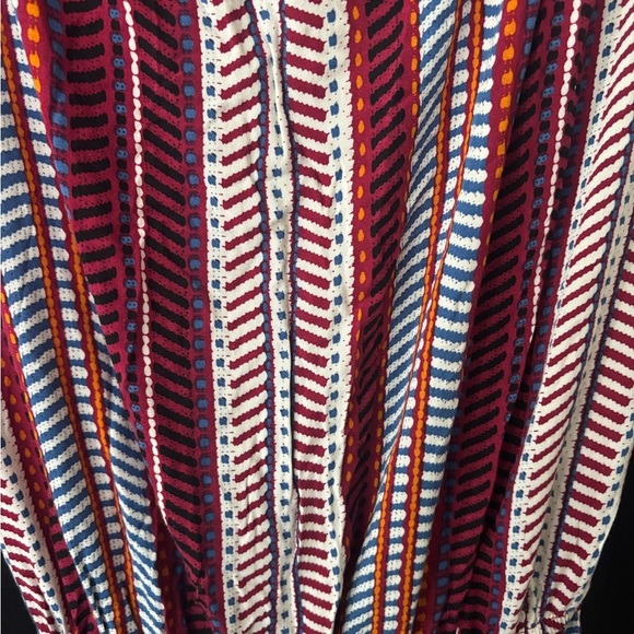 Red and White Striped Jumpsuit with Relaxed Fit - Picture 3 of 4